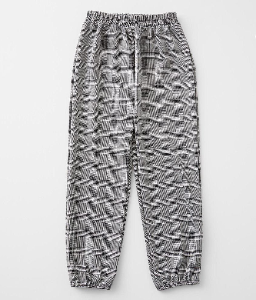 Girls - Willow & Root Plaid Jogger Pant - Girl's Pants in Black White