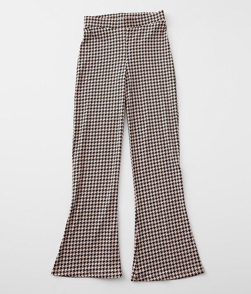 Girls - Willow & Root Houndstooth Flare Pant - Girl's Pants in Mocha Black