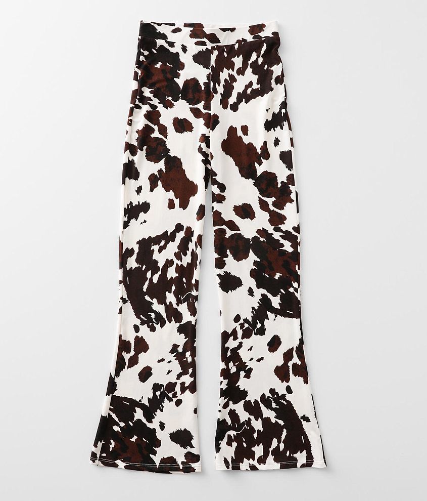 Girls - Daytrip Cow Print Flare Pant front view
