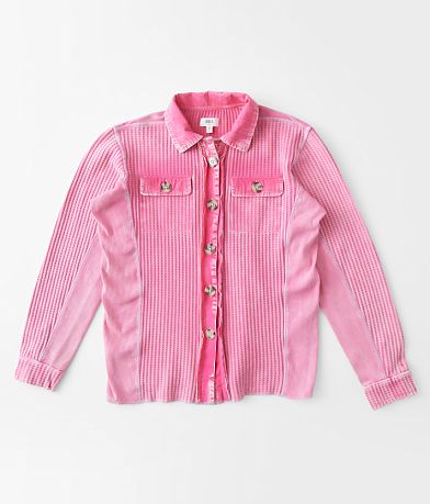 BKE Girls - Oversized Thermal Shirt front view