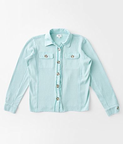 BKE Girls - Oversized Thermal Shirt front view