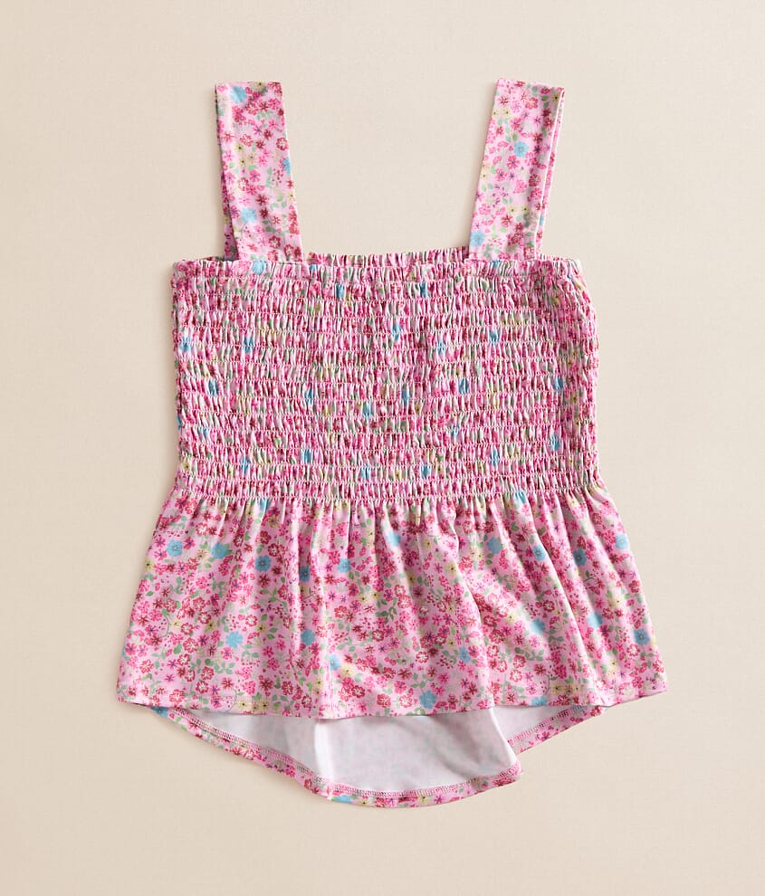 Girls - Floral Smocked Tank Top