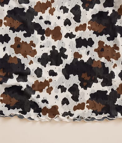 Girls - Cow Print Mesh Top thumbnail 3