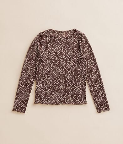 Girls - Doe Print Mesh Top thumbnail 2