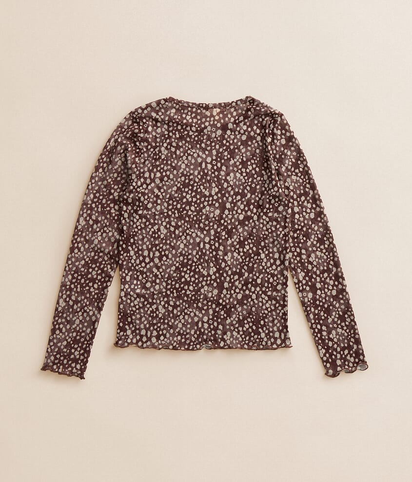 Girls - Doe Print Mesh Top