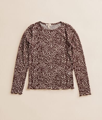 Girls - Doe Print Mesh Top