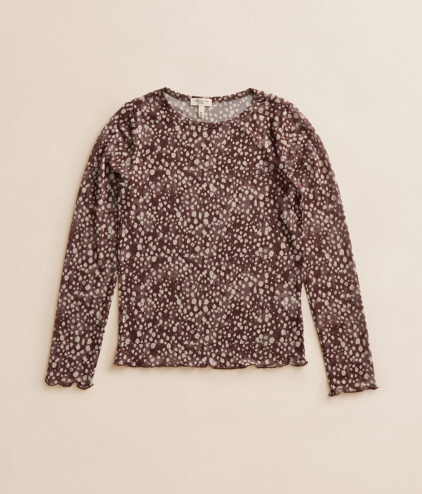 Girls - Doe Print Mesh Top