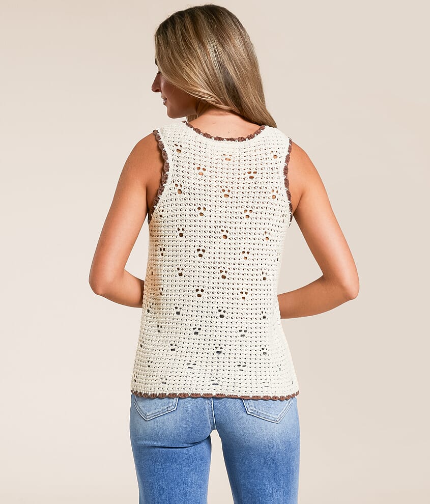 Front Tie Sweater Tank Top