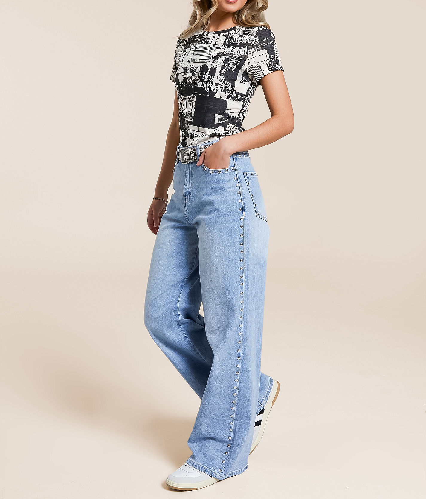 Habitual Gemma Wide Leg Studded Stretch Jean - Women's Jeans Habitual Gemma Wide Leg Studded Stretch Jean - Women's Jeans
