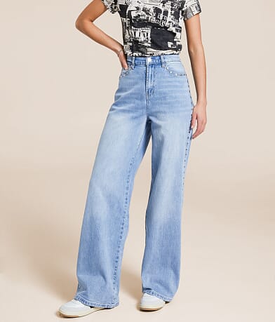 Habitual Gemma Wide Leg Studded Stretch Jean FULL_LEFT_SIDE