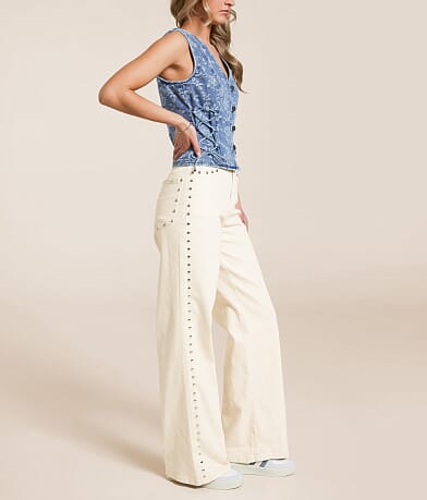 Habitual Gemma Wide Leg Studded Stretch Jean front view