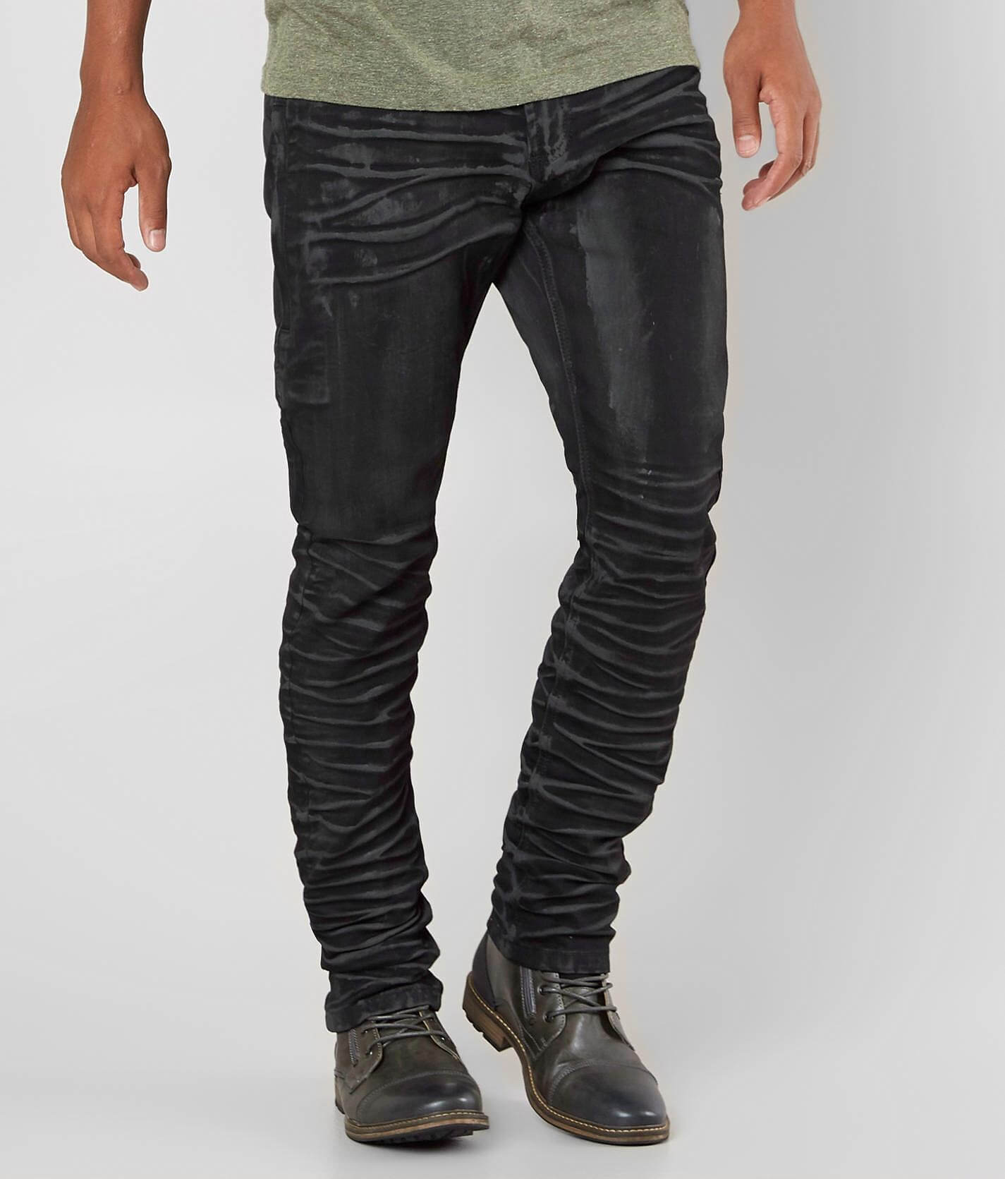 men's coated denim jeans