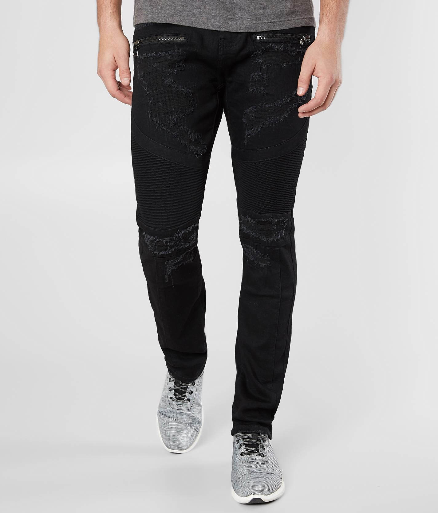 black ripped skinny stretch jeans