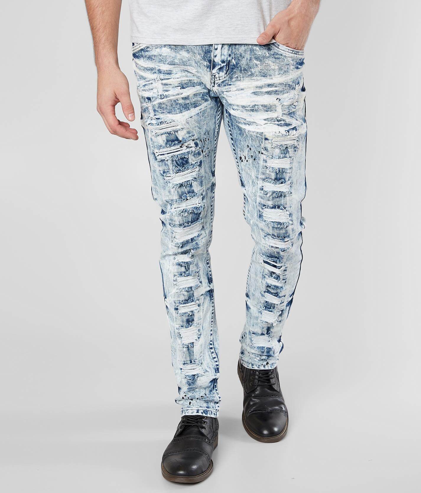 bleached distressed jeans