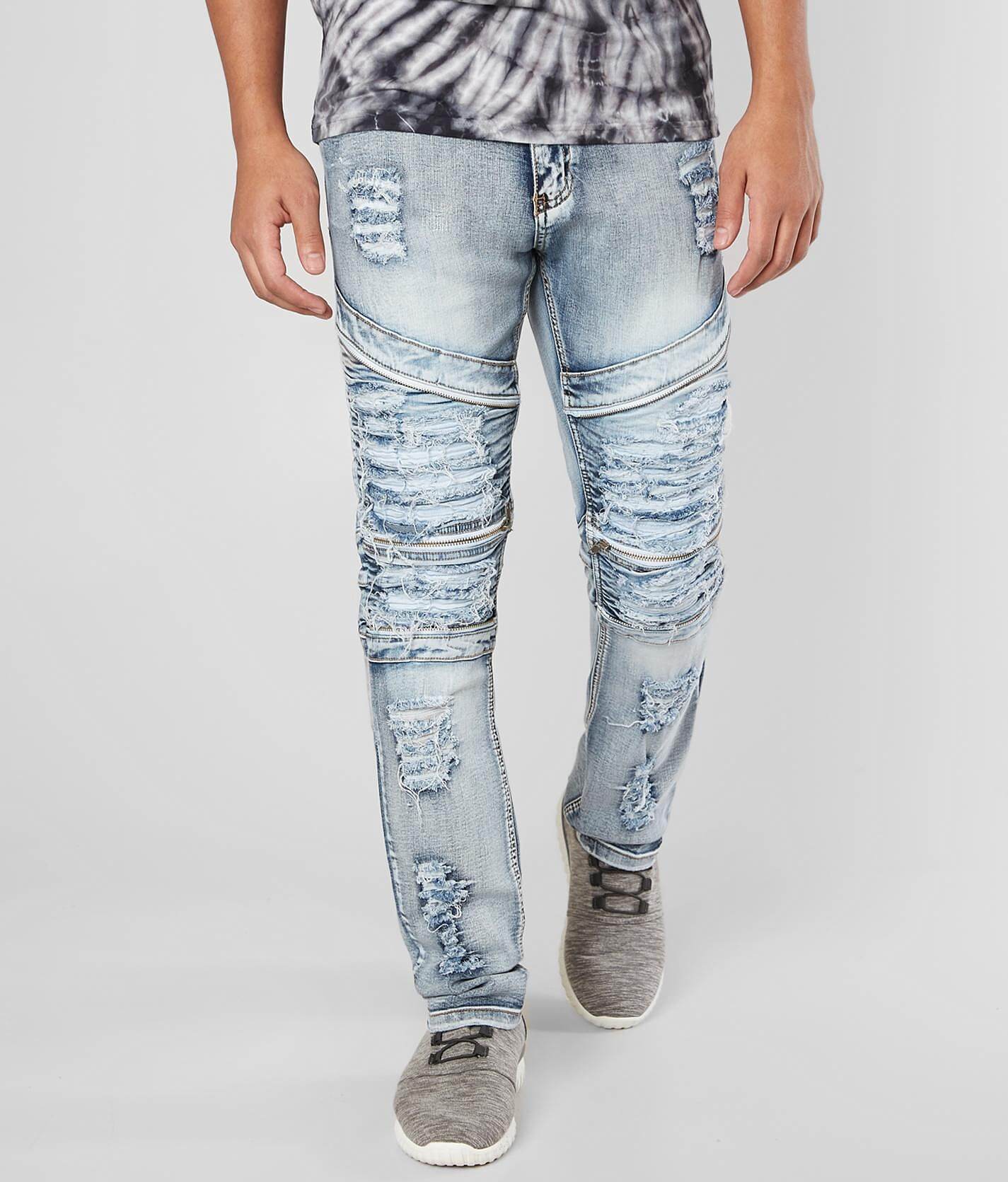 buckle ripped jeans