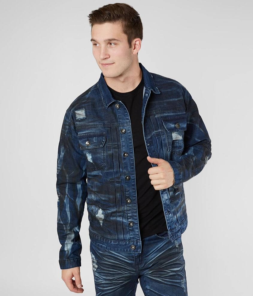 R.sole Oil Washed Denim Stretch Jacket front view