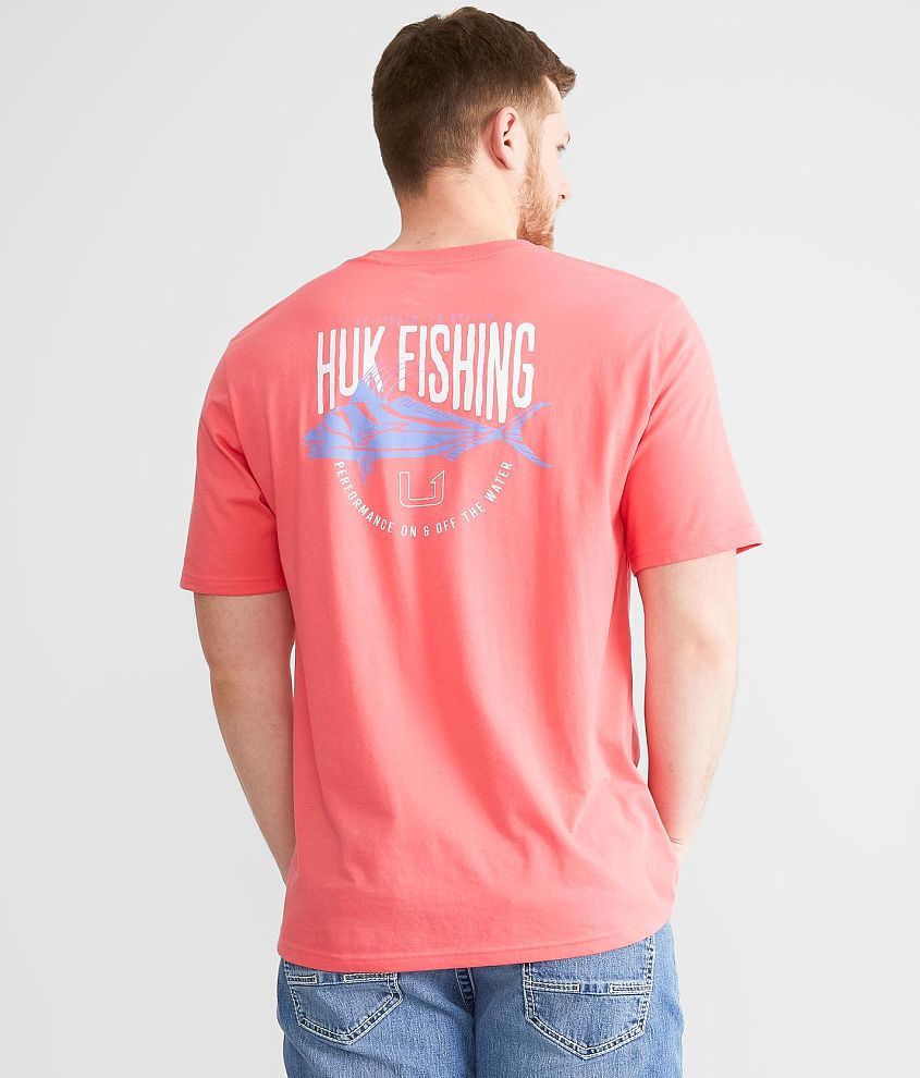 Huk Rooster Tails T-Shirt - Men's T-Shirts in Sunwashed Red