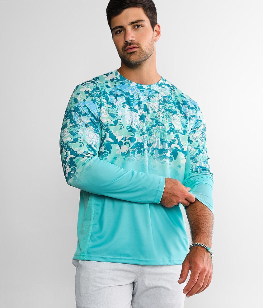 Huk Men ' S Icon x Tide Change Fade Shirt - Sea Floor