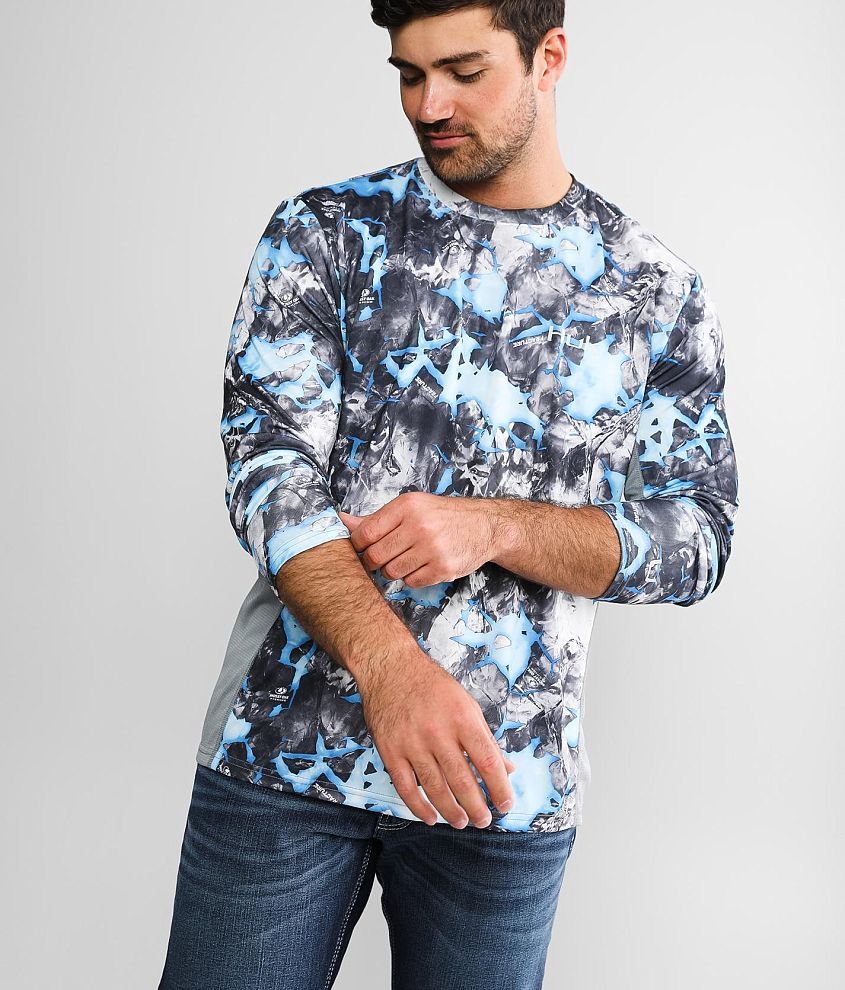 Huk Icon x Mossy Oak Fracture Long Sleeve Shirt - Lightning - Medium