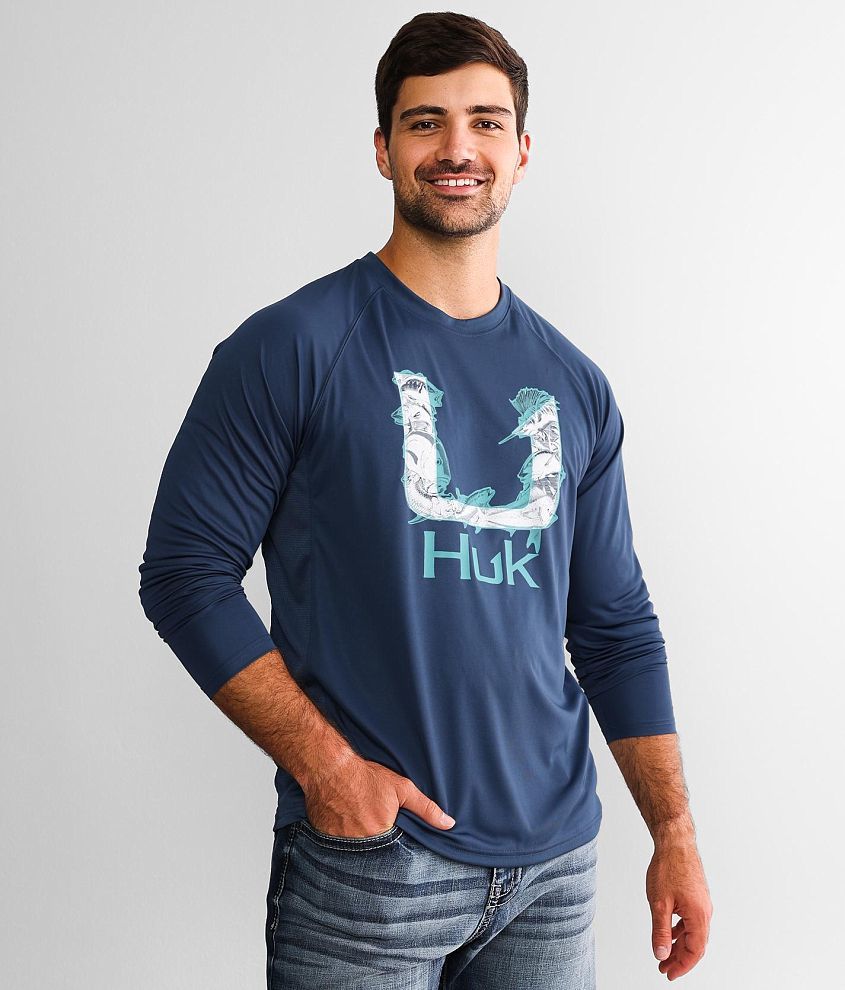 HUK Performance Fishing Pursuit Oversized Long Sleeve Graphic T-Shirts -  Men's