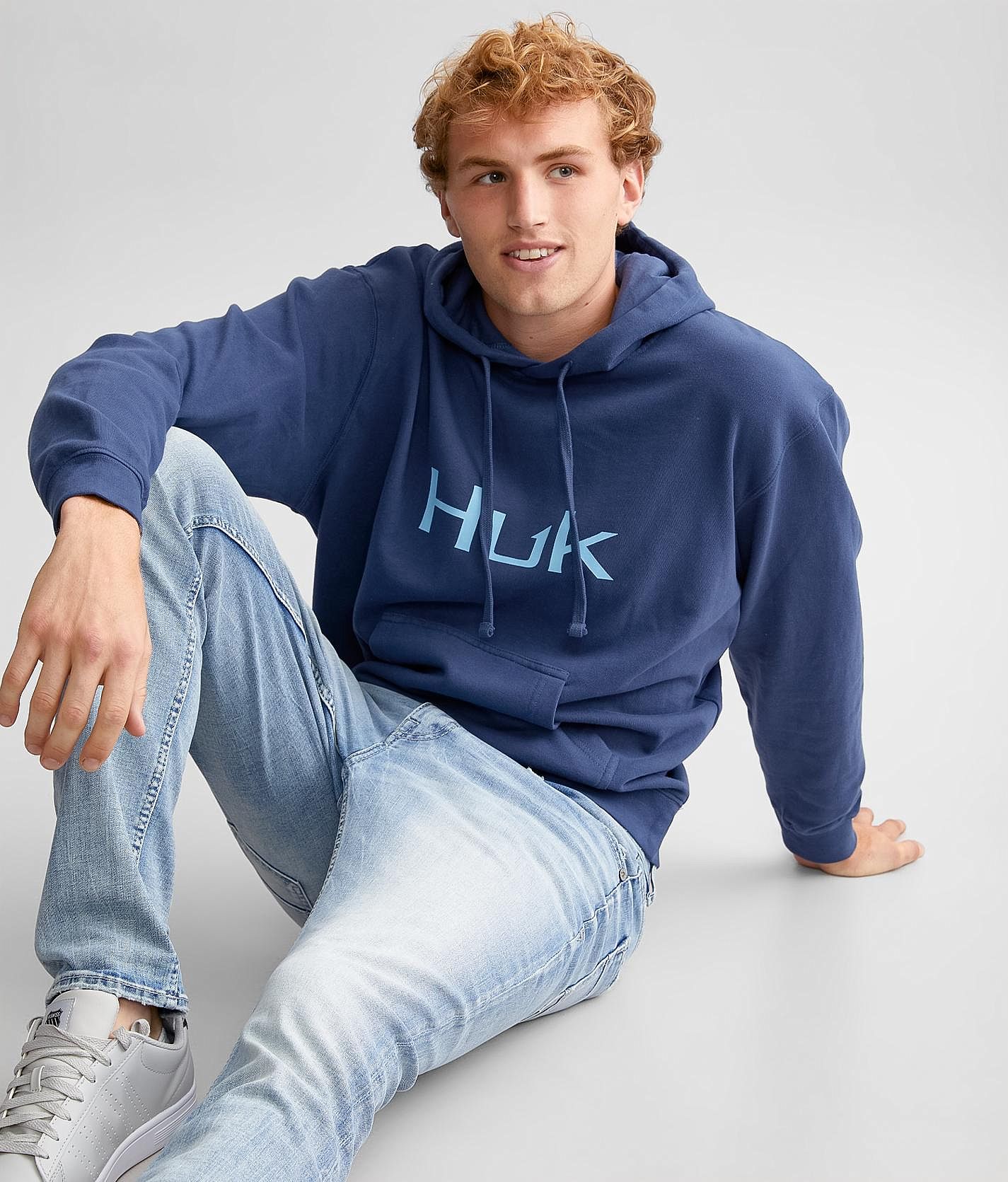 HUK Huk'd Up Logo Full Zip, Fleece Jacket With Stretch