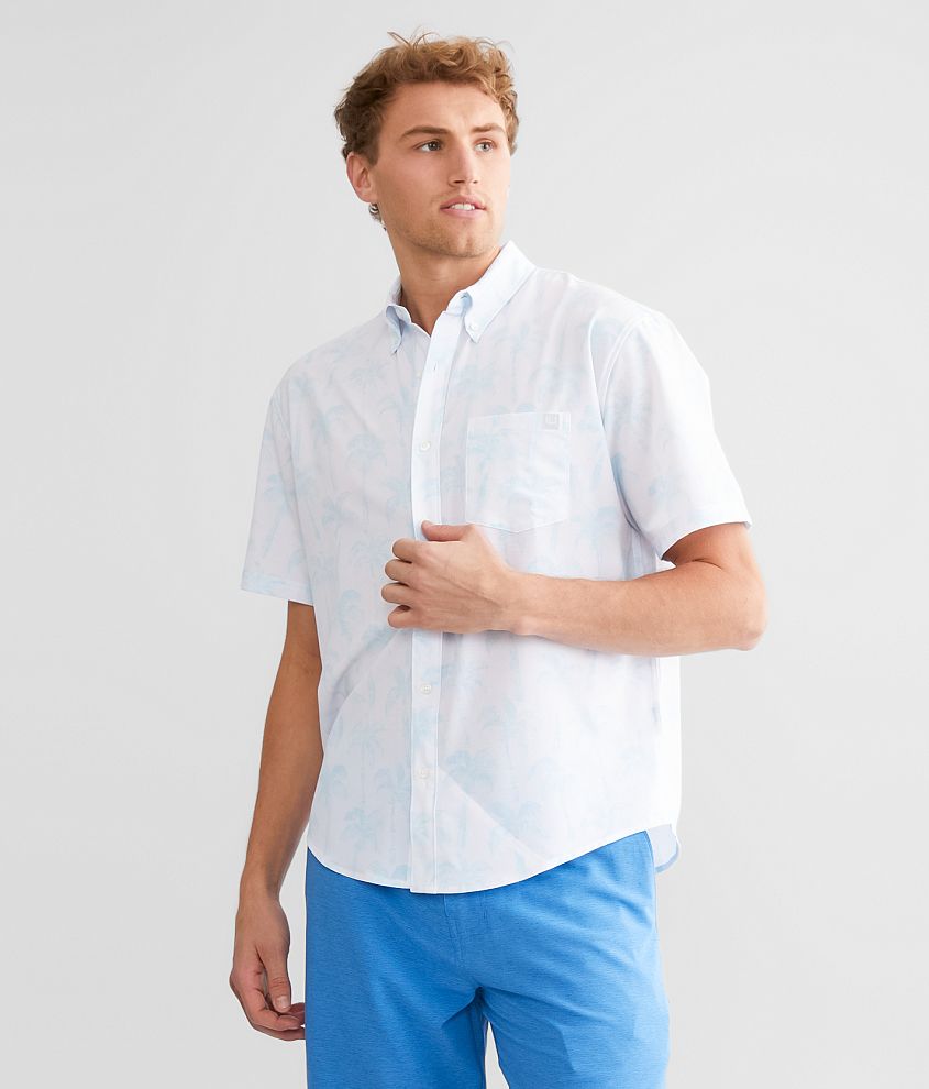 Men's Huk Short Sleeve Kona Solid Button Down