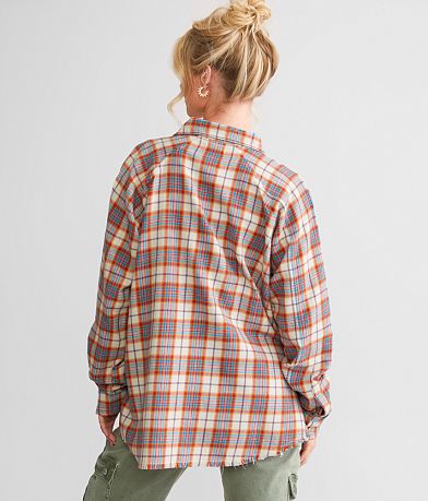 Gilded Intent Oversized Flannel Shirt BACK