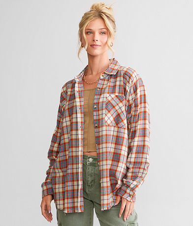 Gilded Intent Oversized Flannel Shirt FULL_RIGHT_SIDE