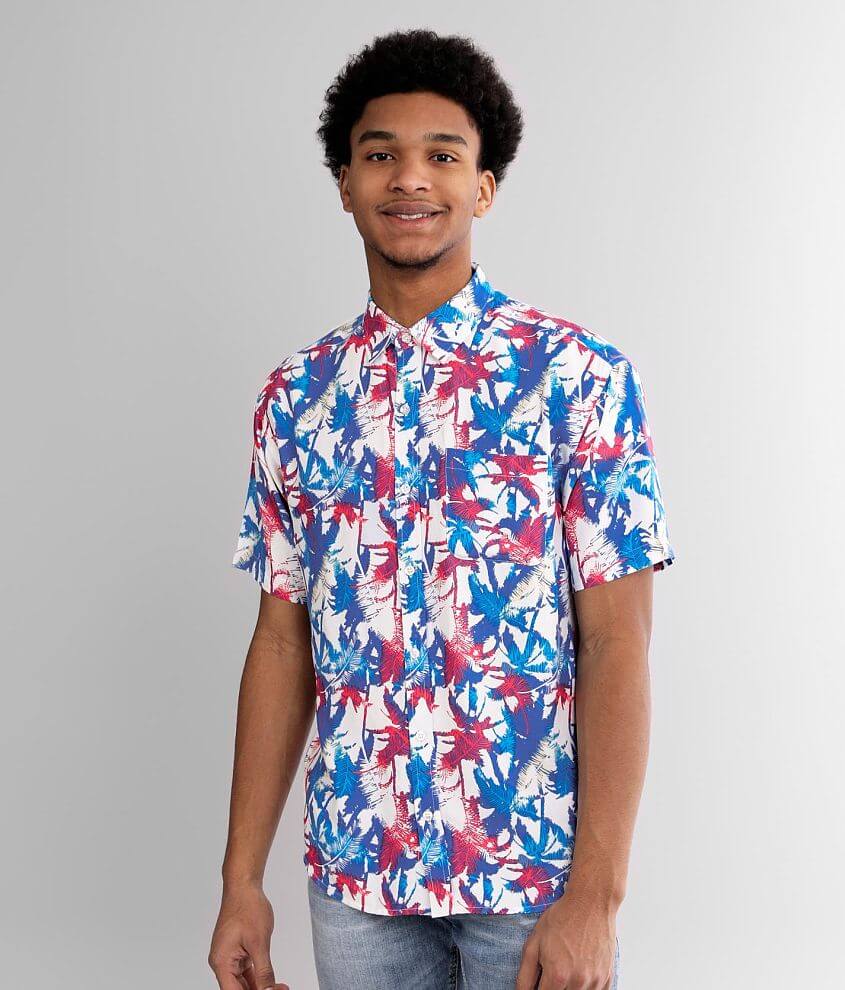Departwest Tropical Shirt - Men's Shirts in White Blue | Buckle