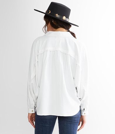 Frayed-Trim Boucle Shirt