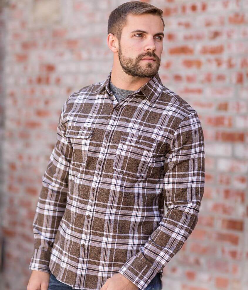 Departwest Plaid Flannel Shirt - Men's Shirts in Brown