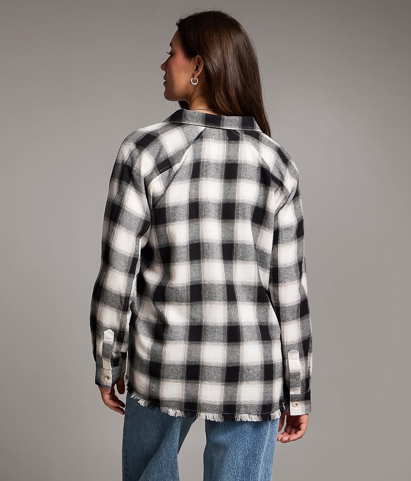 Frayed Flannel Boyfriend Shirt
