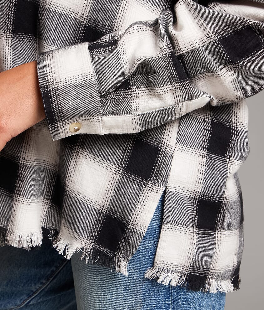 Frayed Flannel Boyfriend Shirt