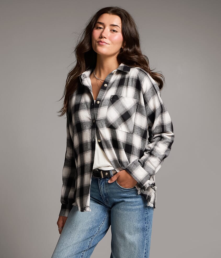 Frayed Flannel Boyfriend Shirt