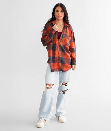 Gilded Intent Plaid Boyfriend Flannel Shirt MISC_DETAIL_2