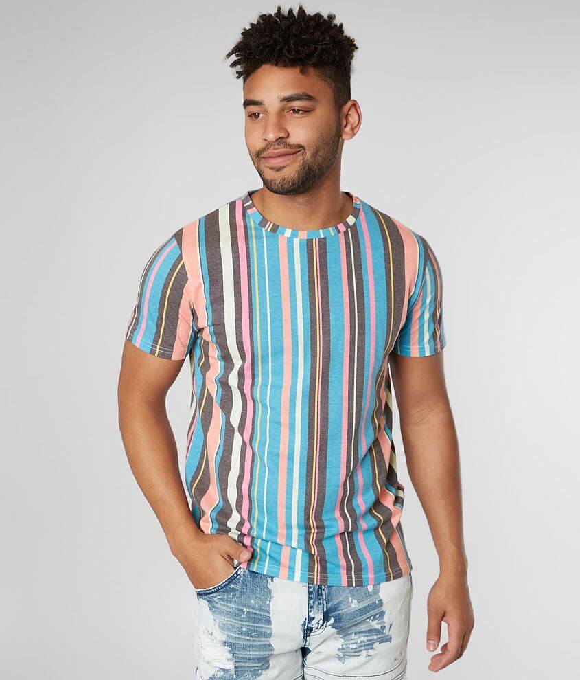 SUPER MASSIVE Vertical Striped T-Shirt - Men's T-Shirts in Turquoise ...