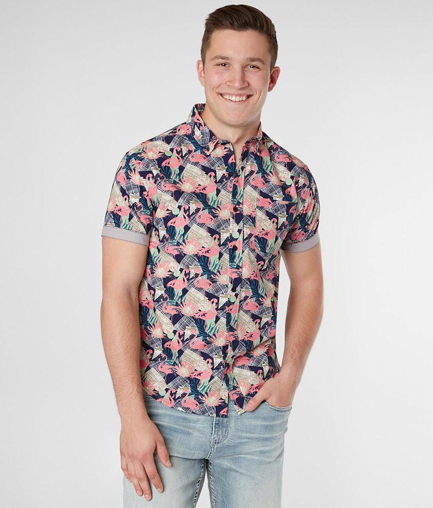 SUPER MASSIVE Flamingo Shirt - Men's Shirts in Navy | Buckle