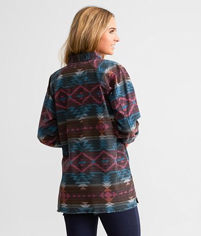 BKE Aztec Print Boyfriend Shirt BACK