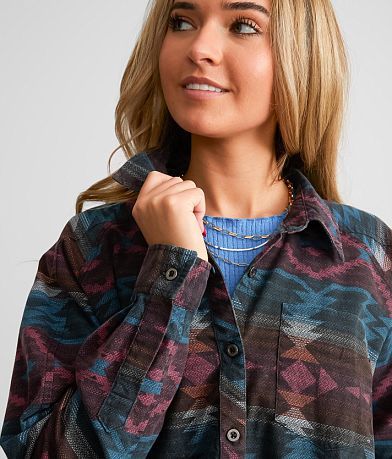 BKE Aztec Print Boyfriend Shirt DEFAULT