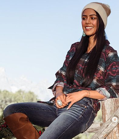 BKE Aztec Print Boyfriend Shirt MISC_DETAIL_1