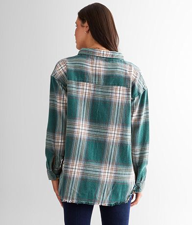 Gilded Intent Oversized Boyfriend Flannel Shirt back view