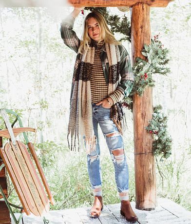 Gilded Intent Oversized Boyfriend Flannel Shirt promotion 1 view