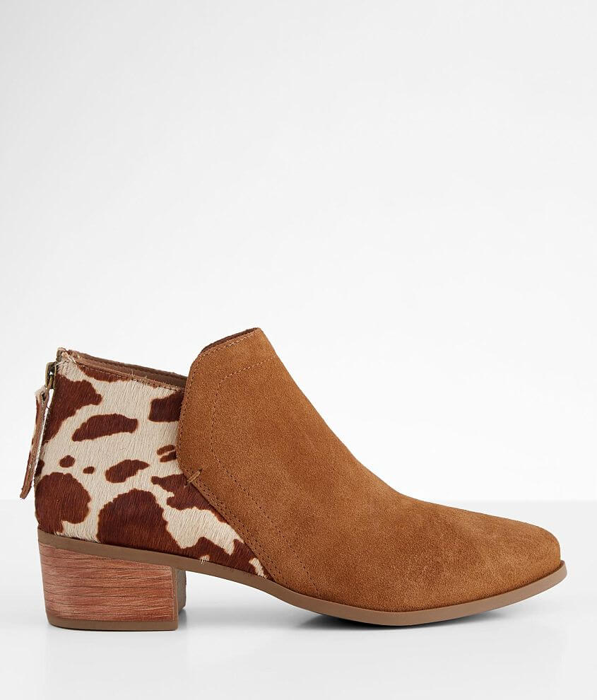 Brown Cow Print Suede Fabric