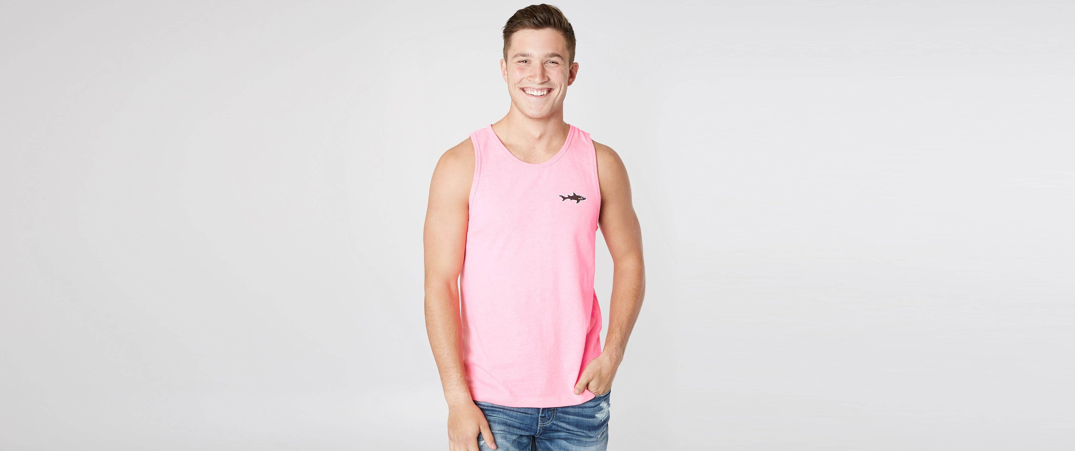 Maui & Sons Cookie Tank Top Men's Tank Tops in Neon Pink Buckle