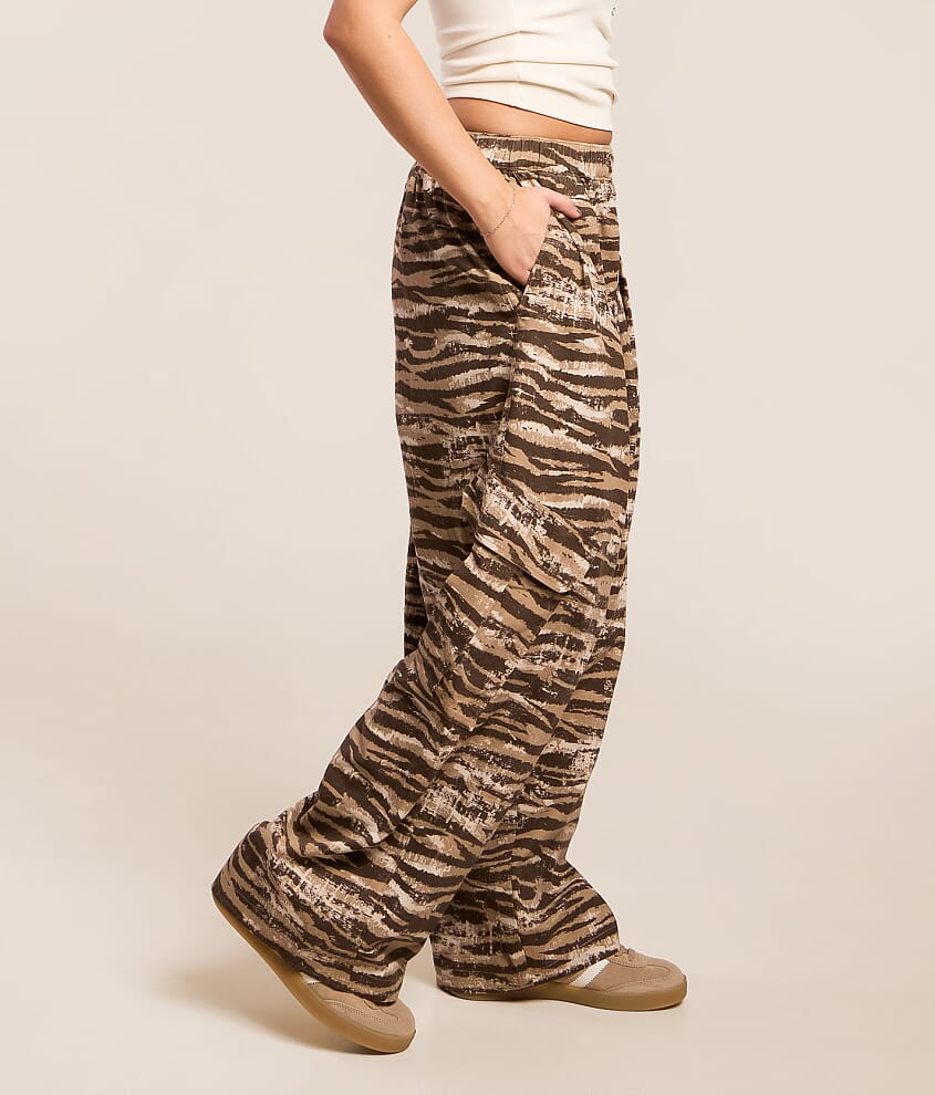 Tiger Stripe High Rise Baggy Cargo Pant