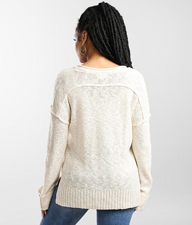 BKE Henley Pullover Sweater back view