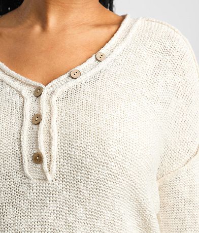 BKE Henley Pullover Sweater misc detail 1 view