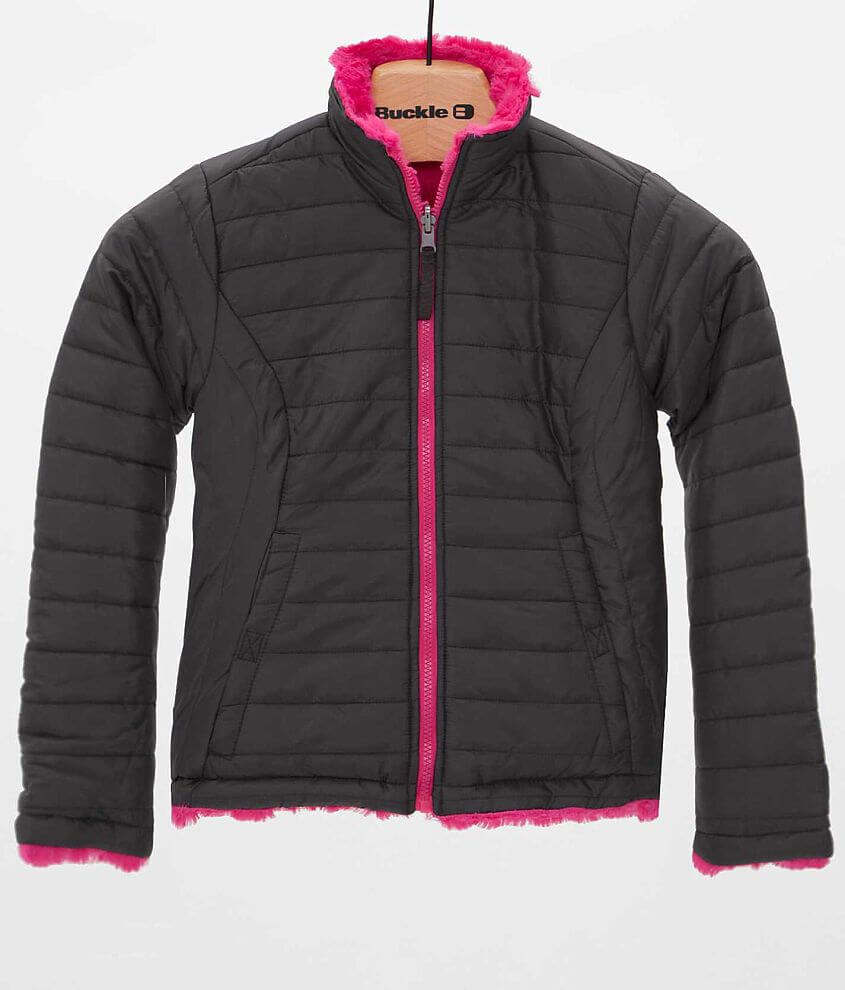 Girls Me Jane Puffer Jacket Girl s Coats Jackets in Charcoal Rose Pink Buckle