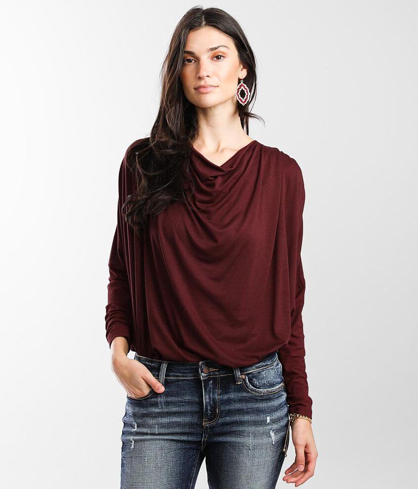 Black Threshold Cowl Neck Top