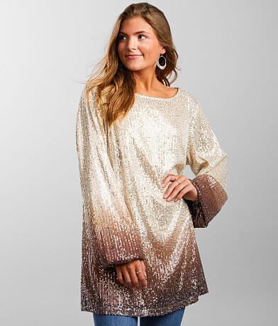 Gimmicks Ombre Sequin Tunic Top FULL_LEFT_SIDE
